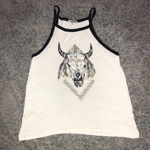 Bull skull tank top